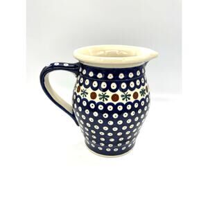 Boleslawiec Polish Pottery Pitcher Hand Made in Poland A2 *Slight Crazing